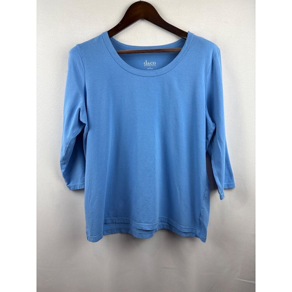 Womenโs D&Co XL Cornflower Blue Long Sleeve Shirt